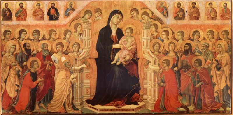 Duccio di Buoninsegna Maria and Child throning in majesty, hoofddpaneel of the Maesta, altar piece